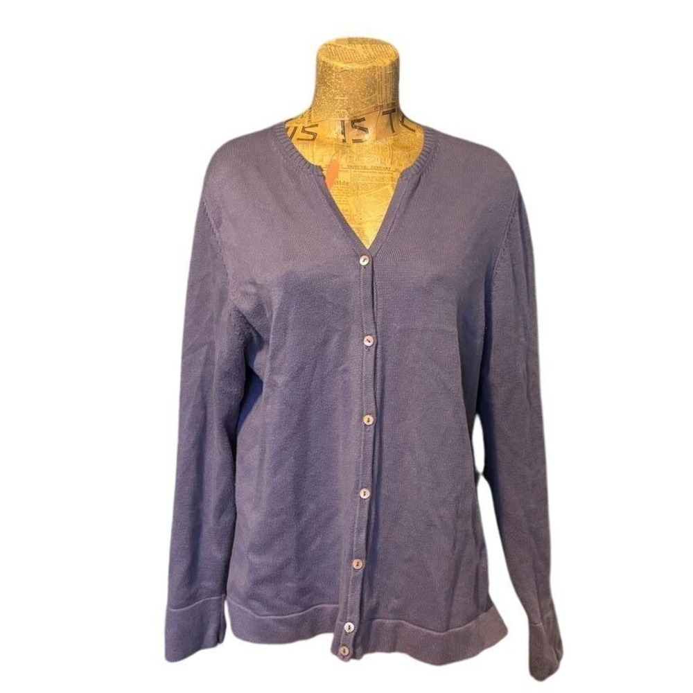 Eddie Bauer Purple Cardigan Sweater